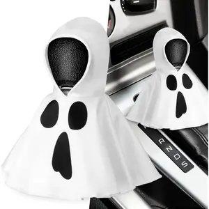 Gear Shift Hoodie Cover – Funny Mini Car Shifter Sweater Interior Decoration (Ghost, White)