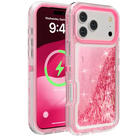 Glitter Liquid Quicksand Case For iPhone 18 17 16 15 14 Pro Max Liquid Glitter Case Luxury Floating Bling Sparkle Shockproof Heavy Duty Cover for Women Girls