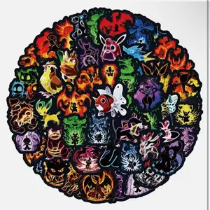 50 Pcs Pokemon Stickers Dark Background Set