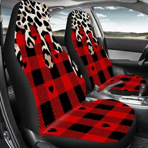 Leopard Print Car Seat Cover, Durable Polyester Car Seat Protector, Universal Car Interior Accessories for Front & Rear Seats