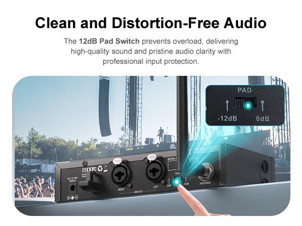 Wireless in-Ear Monitor System, Auto Scan IEM System Stereo w/Bodypack Receiver & Earphones, 50 Tunable Frequencies 164ft Range, in Ear Monitors for Musicians, Bands, Studio (SD-2-1R)