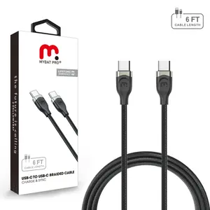 Universal MyBat Pro USB-C to USB-C Braided Heavy Duty Fast Charging Charger Cable Cord