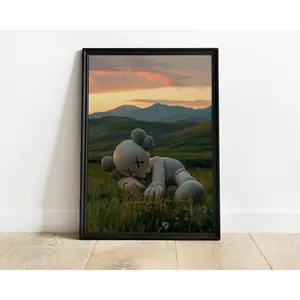 Cinematic Kaws Poster, Kaws Figure, Designer Wall Art, Hypebeast Kaws Digital Print, No Frame