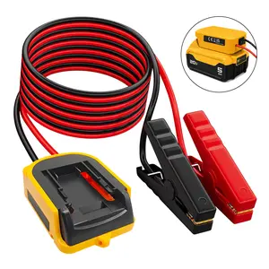 Jumper Cables with Adapter for Dewalt 20V Battery, 6FT 12AWG Portable Battery Dewalt Jumper Starter Automotive Booster Cables Power for Car Jump Starting Using Tool