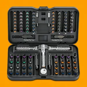 100-In-1 Precision Ratchet Screwdriver Set with Magnetic Heads, Storage Box Included, Multi-Functional Repair Tool Kit for Computers, Laptops, Glasses, Watches