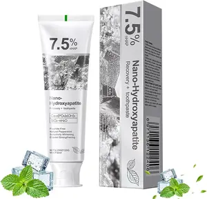 7.5% Nano Hydroxyapatite Toothpaste Helps Tooth Enamel Protection, Fluoride Free Toothpaste for Sensitive Teeth, Gentle and Effective Formula, Deep Cleaning, Fresh Mint Flavor