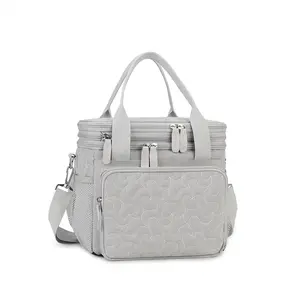 Large Capacity Handheld Shoulder Bag Insulated Waterproof Bag Outdoor Travel Tote Durable Lunch Bag Dual Layer Picnic Thermal Preservation