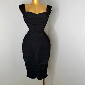 Lux midi dress rudged sexy dress fitted