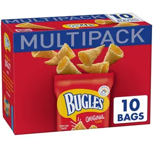 Bugles Crispy Corn Snacks, Original Flavor, Snack Bag, 8.75 oz Bugles Crispy Corn Snacks, Original Flavor, Snack Bag, 8.75 oz