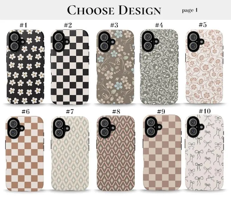 Aesthetic Floral Phone Case – Botanical Retro Design | Tough Protective Cover | Perfect Gift | Compatible With iPhone 11–17