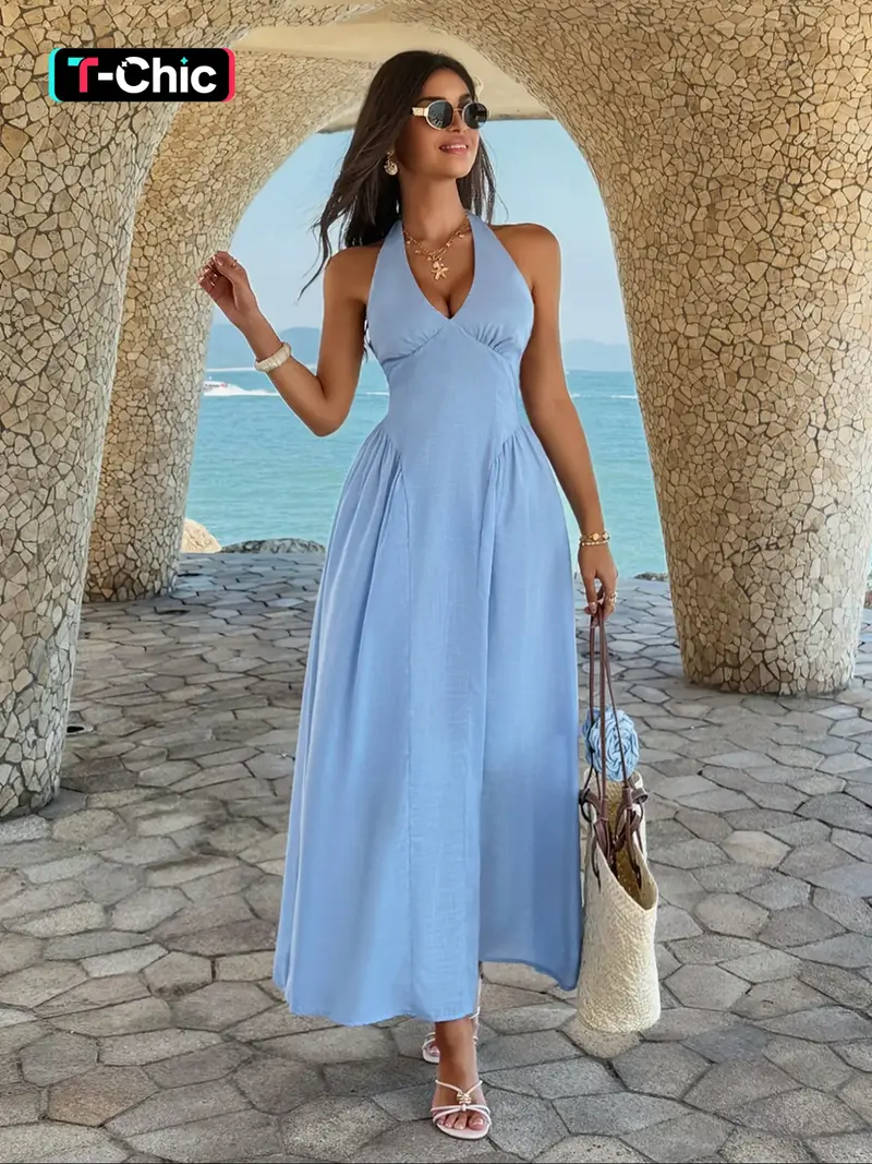 Light blue long dress summer - TikTok Shop Light blue long dress summer - TikTok Shop