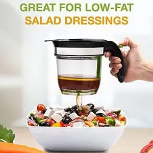 Fat Separator With Bottom Release, 4 Cup Gravy Separator for Cooking with Oil Strainer, Kitchen Gadgets Grease Separator Packaged with a 3-in-1