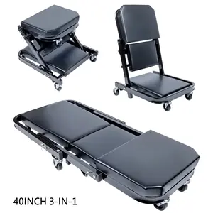 Z-Style Folding Mechanic Creeper |   3-in-1 Multifunctional 300LBS Capacity |   6 Wheels Tool Tray Padded Seat Steel Frame |   Garage/Shop/Home Use # Valentine's Gift # CarRepairTool # GarageEssential
