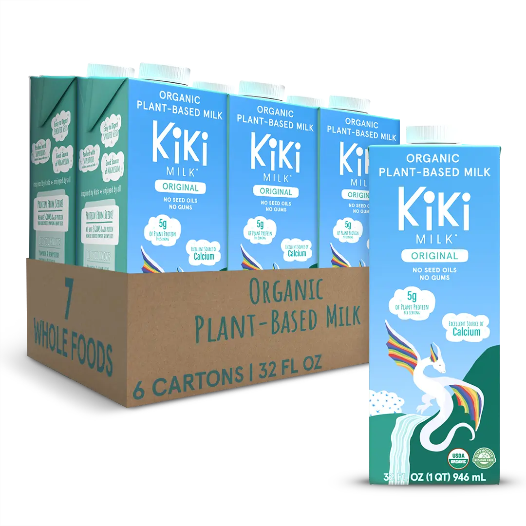Original Kiki Milk 6-Pack: Healthy Organic dairy-free plant milk (32 fl oz, Pack of 6), High in Calcium & Protein