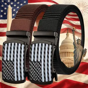 Men's and boys' elastic waistbands; adjustable tactical belts with automatic buckles, suitable for work, leisure, and everyday wear