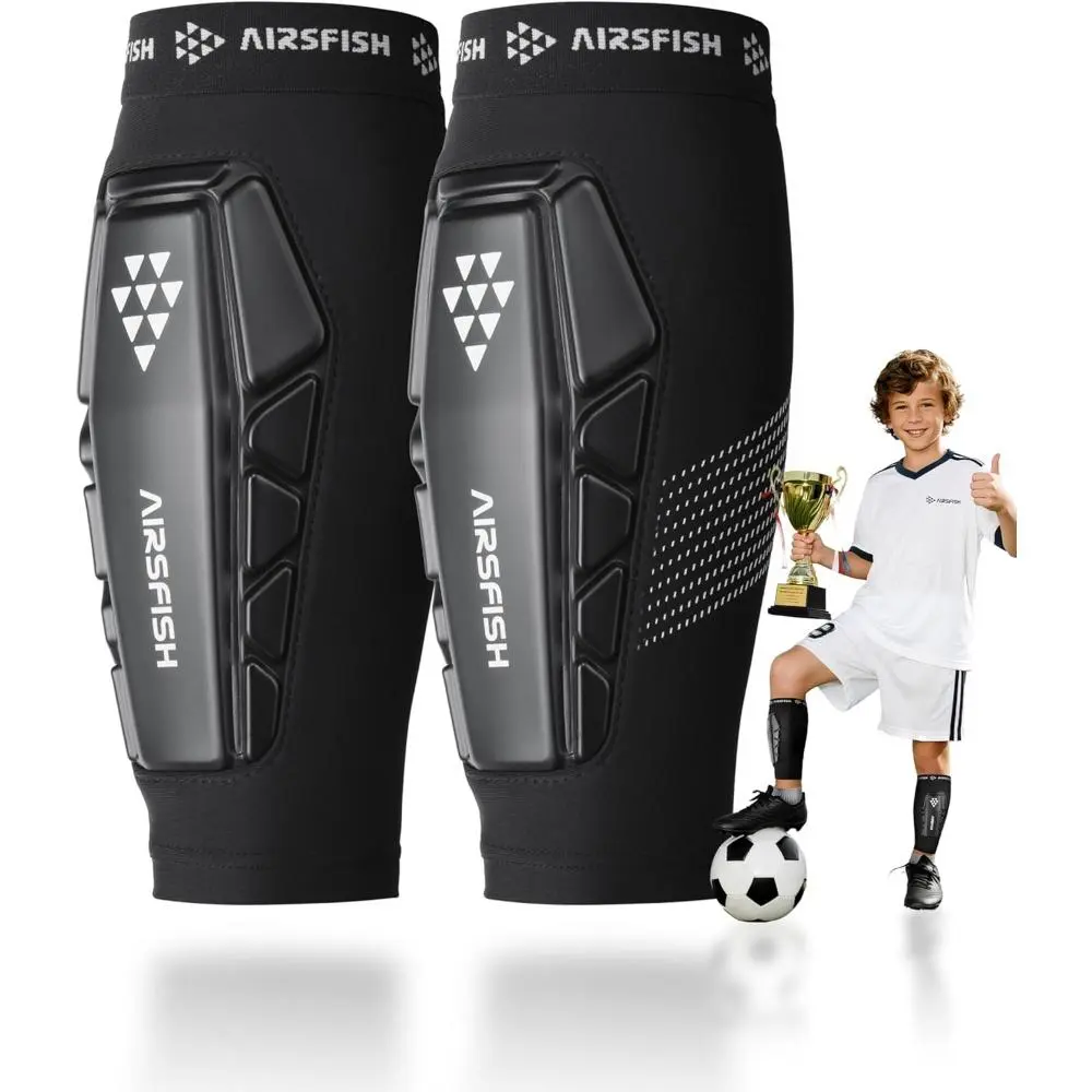 Soccer Shin Guards For Kids Youth, Ski Shin Protector For Boys, Girls, Men, Women, Ski Shin Pads Defender, Lightweight Calf Protective Gear, Breathable Canilleras de Futbol para Niños