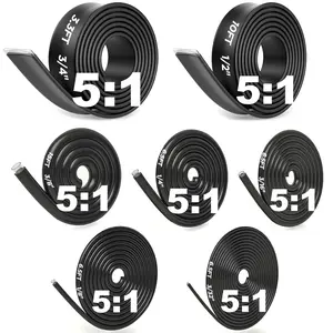 5:1 Heat Shrink Tubing Roll Kit Adhesive Lined 7 Diameters Total 54 Ft Marine Grade Dual Wall Waterproof Electrical Wire Shrink Wrap Tubing for Industrial & Automotive Black