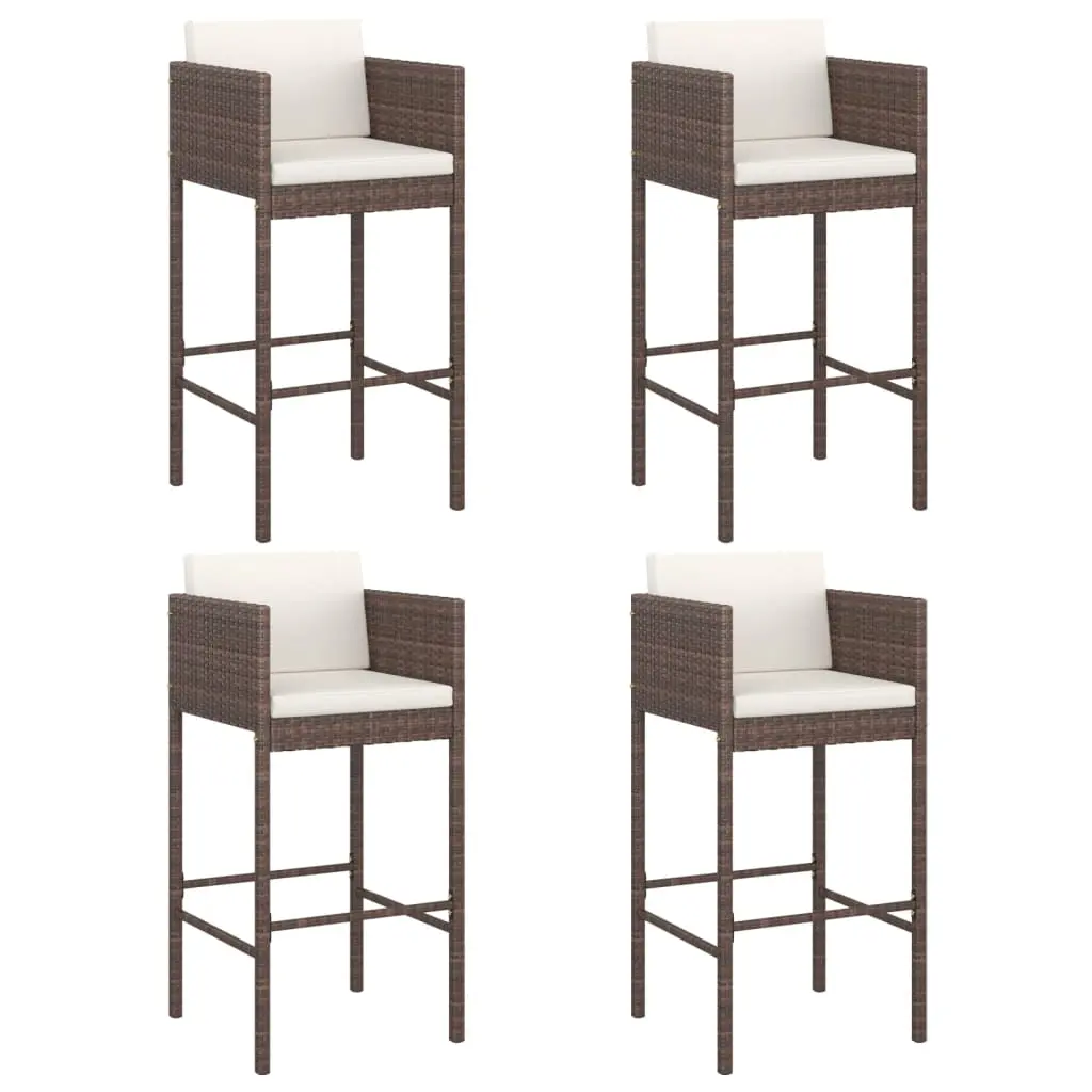 vidaXL Bar Stool Bar Seat Counter Height Island Stool for Pub Poly Rattan 3011274