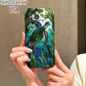 Ocean Turtle Pattern Phone Case, 1 Count Decorative Phone Protective Cover, Phone Accessories Compatible with iPhone 11 12 13 14 15 Pro Max
