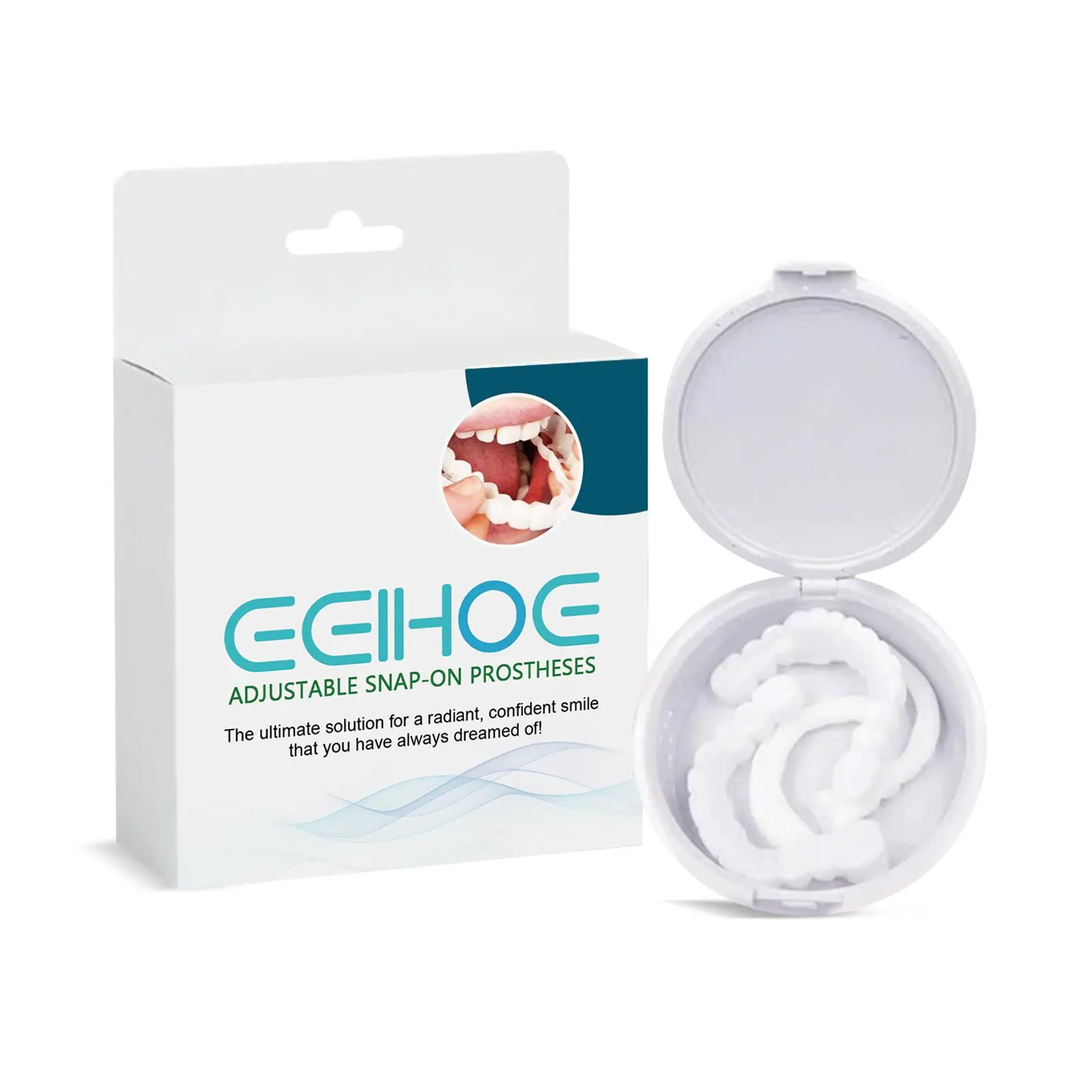 EELHOE Adjustable Buckle Dentures, Modified Teeth Interdental Set Orthodontic Dentures Set, Comfortable Fit Design, Easy Adjustment For Daily Use, Helps Correct Bite Alignment, Natural-Looking Teeth Appearance, Durable Material