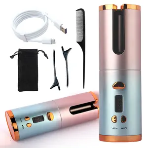 USB Rechargeable Automatic Hair Curler, 6 Temperature Settings, Multicolor Options, Straight & Curly, Wireless Typ-C Design