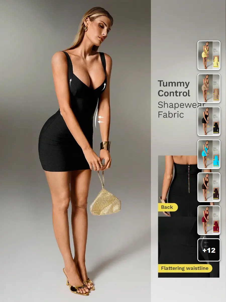 FLASH Black Spaghetti Strap Knit Mini Dress Bodycon Party Going Out Clubwear