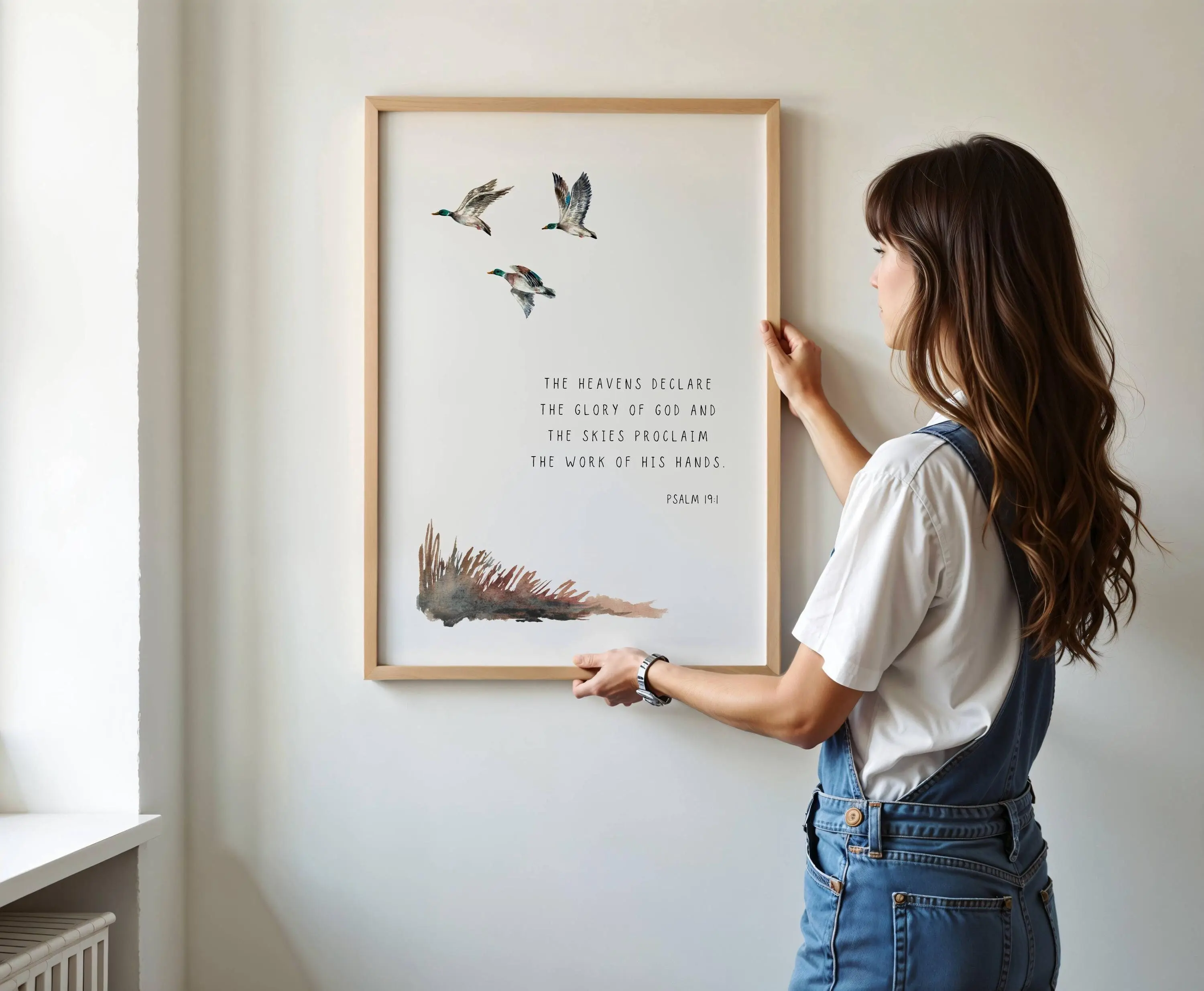 Duck bible verse print, nursery art, Little boy bedroom, Baby shower gift, Mallard hunting, Minimalist, Christian,,UnFramed