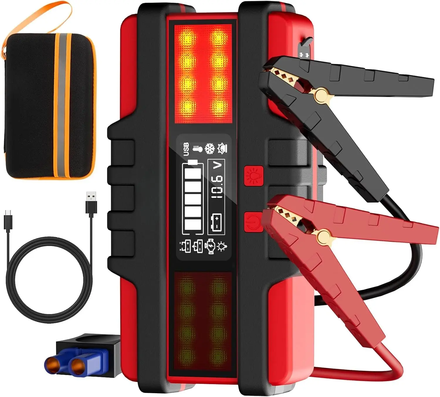 DIBMS Battery Jumper Starter Portable, 2500A (12V) - Portable Booster Pack with Voltage Detection & Protection for Gas/Diesel (Up to 8.0L/6.5L)