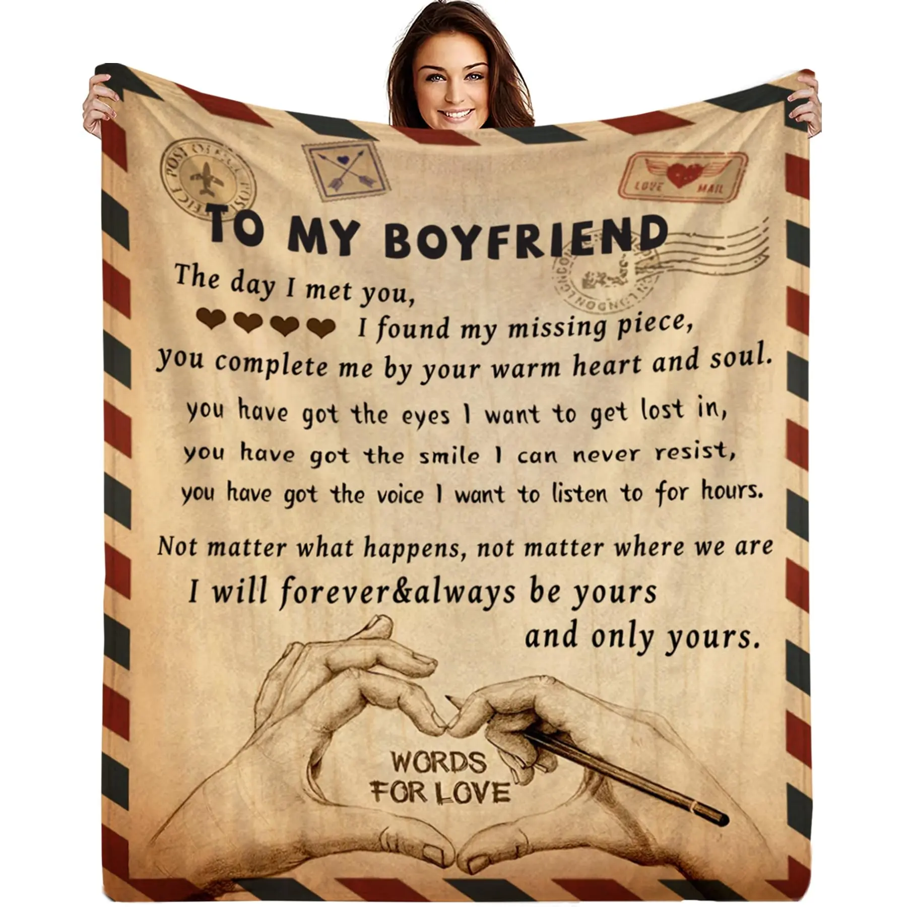 I Love You Blanket for Boyfriend - Birthday, Anniversary, Valentine's Day Gift - Throw Blanket 60" X 50"