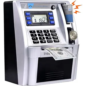 2025upgraded atm bank kids talking piggy bank atm bank machine for real money with debit card balance calculator digital electronic savings safe box for teen boys girls