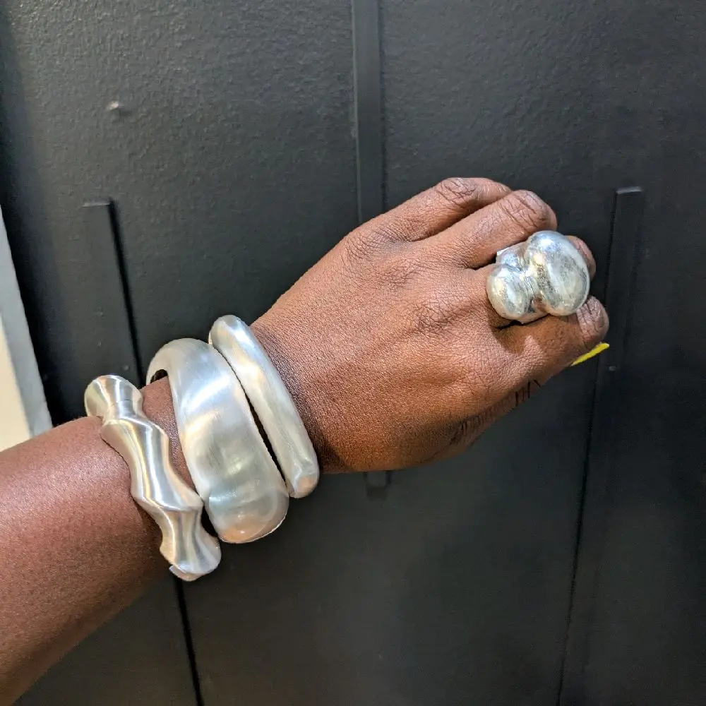 Brushed Silver Bracelet Stack