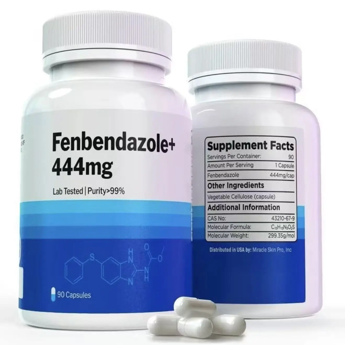 Fenbendazole Health & Wellness Dietary Supplement, Probiotic & Prebiotic Support Nutrition Aid - Made in US