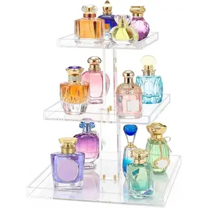 3-Tier Perfume Organizer Stand for  - Large Clear  Display & Storage for Bathroom Countertop, Dresser | Makeup,  Holder with Non-Slip Base