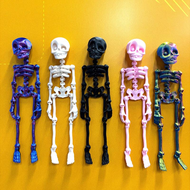 FuRise Magnetic Skeleton Action Figure – 3D Printed Art Toy, Movable Deformable Skeleton Figurine, Halloween Decor & Gift,Magnetic Skeleton Toy,FuRise 3D Printed Skeleton,Articulated Skeleton Action Figure