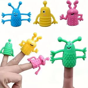 7pcs Mini Monster Silicone Finger Puppets - Non-Electric, Featherless Party Favors & Gifts for Themed Celebrations, Birthday Parties, Graduation, Juneteenth, 4th of July Summer Fun