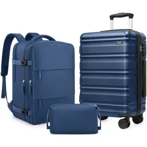Miusse 3-Piece Lightweight Carry-On Luggage Set - 20” Hard Shell 4-Wheel Spinner Suitcase with TSA Lock, Telescoping Handle, YKK Zipper, Fully Lined Interior, Anti-Theft Travel Bag for Summer Outdoor Use