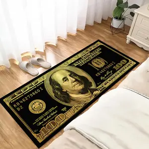 $100/ $500/ $1000/ $5000/ $10000/ $50000/ $100000 Pattern Non-slip Floor Mat, Creative Design Washable Floor Carpet, Decorative Area Rug for Home Living Room Bedroom