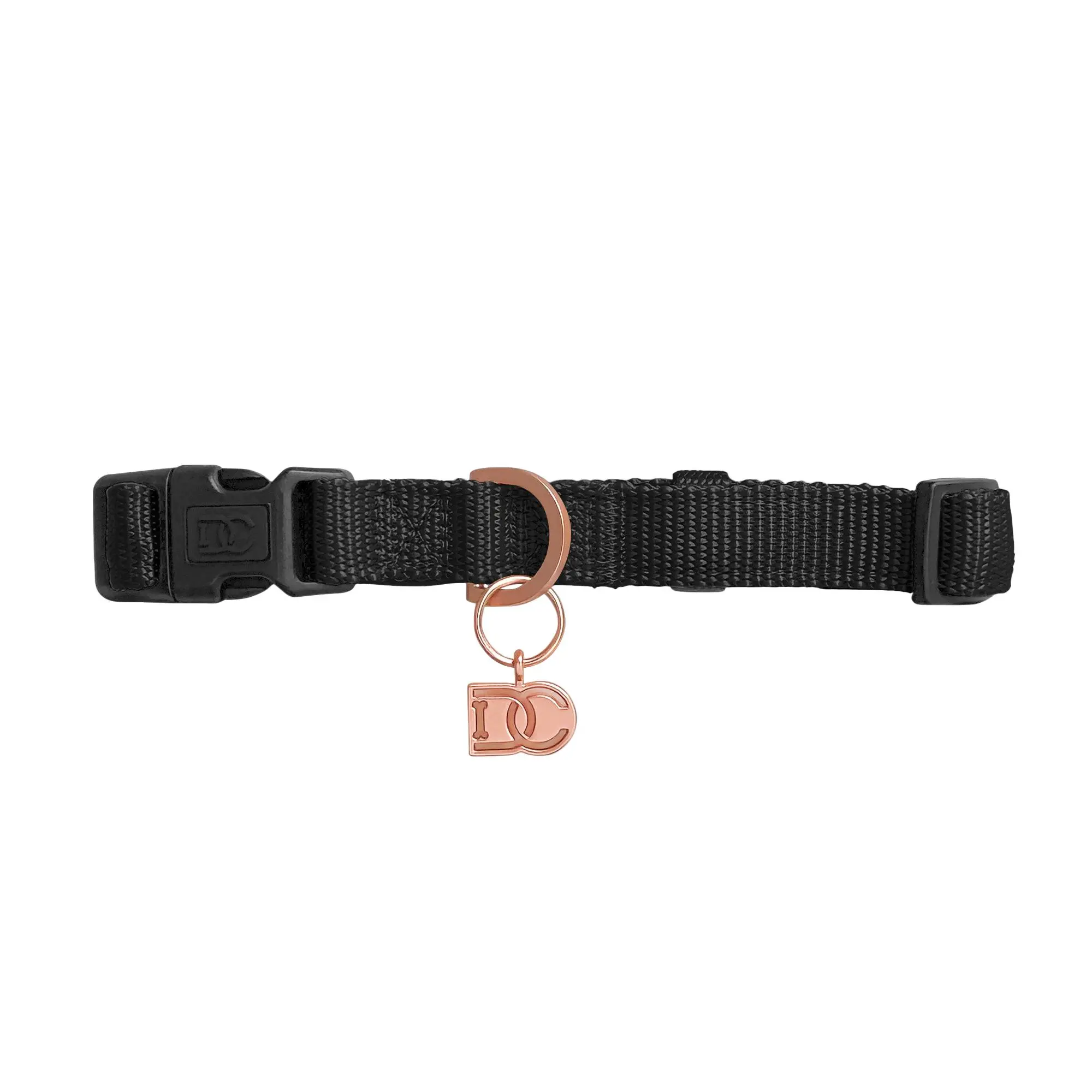 Pet Collar With Charm - Matte Black