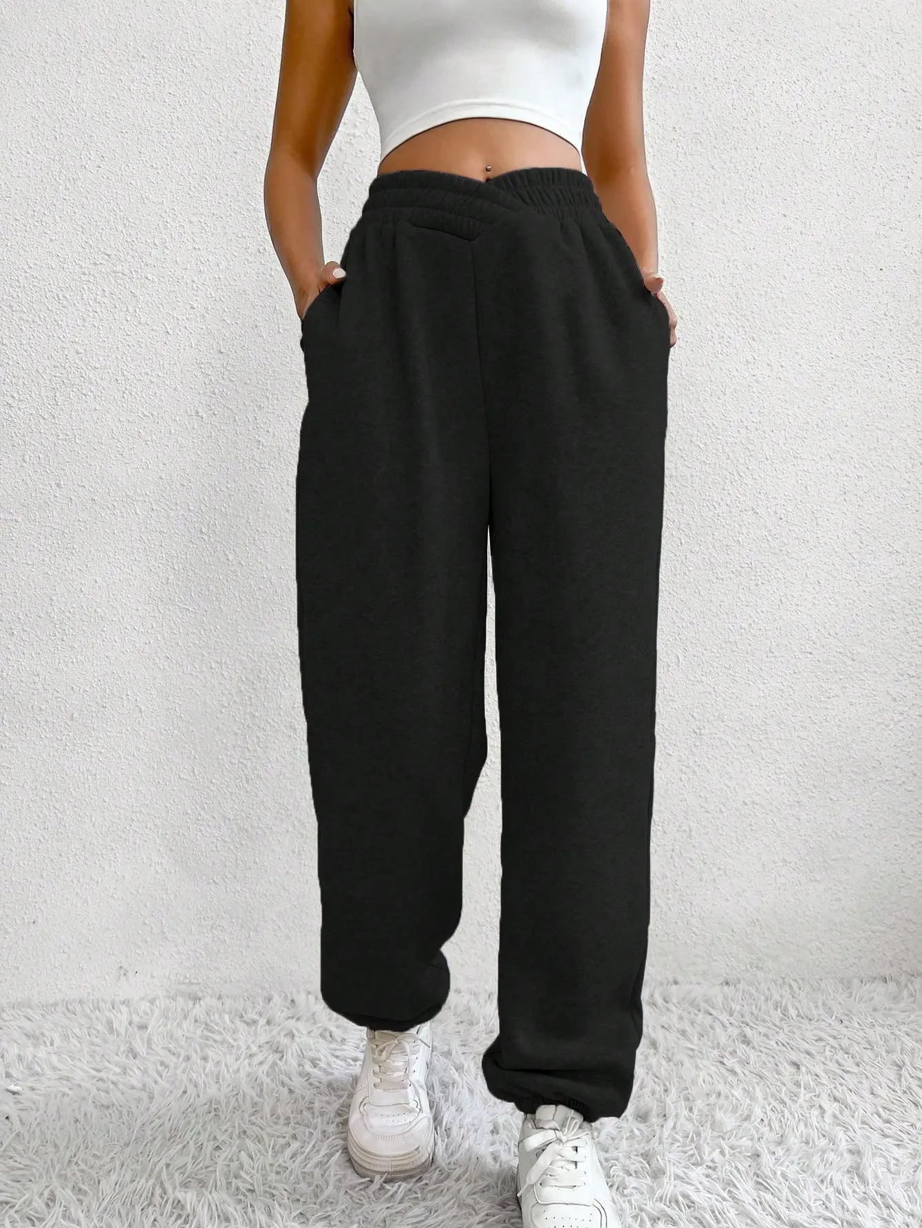 Solid Slant Pocket Sweatpants