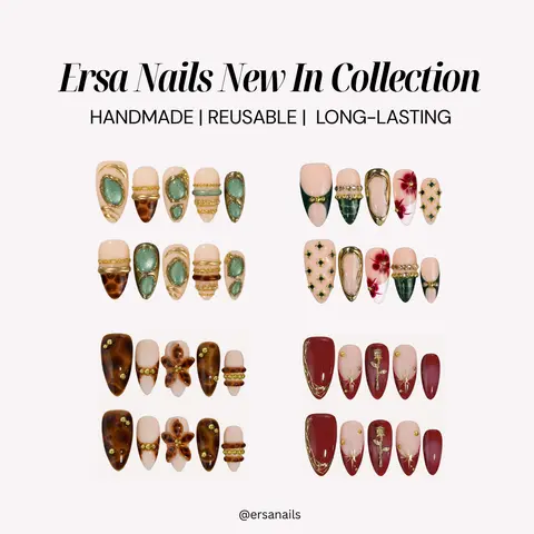 ErsaNails NEW IN Collection – Handmade Press-On Nails 10PCS | Acrylic, Reusable, Salon-Quality, Long-Lasting, Glossy Design