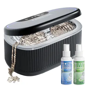 45KHZ Ultrasonic Jewelry Cleaner 550ML, 45kHz Sonic Cleaner with 3 Power Levels, 5 Timers, Degas Mode & 2 Cleaning Solutions for Rings, Glasses, Watches, Dentures outdoorfun