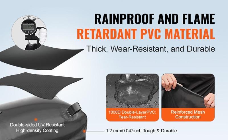 VEVOR Water Storage Bladder, TikTokShopBlackFriday, Max. 1000L/264 Gallon RV Water Tank, 1000D PVC Collapsible Water Storage Containers, Large Capacity Soft Water Bag, Portable Water Bladder, Fire Prevention, Camping, Emergency