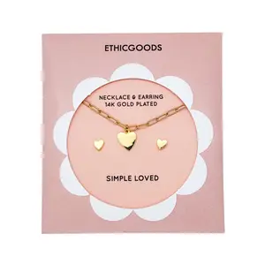 Gold Hearts Kids Necklace and Earring Set - ETHICGOODS