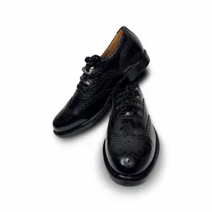 Men’s Ghillie Brogue Scottish Black Shine Leather Shoes Classic Formal Dress Style” Footwear Boy Closed Lace