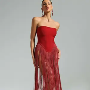 BellaBarnett Valentina Strapless Fringe Dress