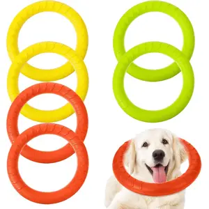6 Pack Dog Toy Dog Training Ring for Outdoor Aggressive Durable Pet Chewers Fetch Toys Disc Floating Puppy Ring for Large Medium Puppy Training and Teeth Cleaning (7.17 Inch)