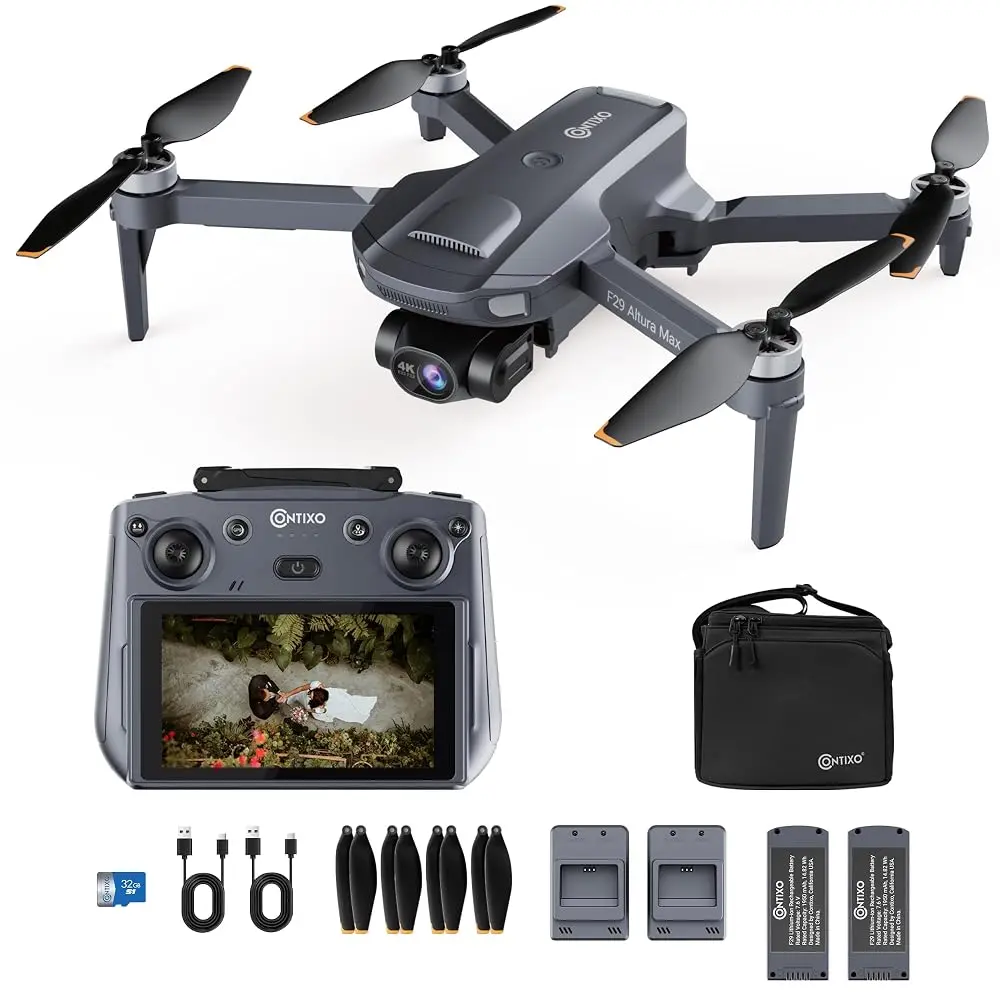 Contixo F29 4K Foldable Drone with 3-Axis Gimbal, GPS, Follow Me, Orbit Mode, Brushless Motor, 46-Min Flight, 3KM Range
