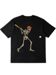 Men'S Skeleton Baseball Graphic T-Shirt with Red Skeleton Player Bat Design Lightweight Breathable Athletic Tee for Sports Gym Halloween Costumes Regular Fit All-Season Casual Top for Ba Happy Mother Day Shirt for Mom Best Mom Ever Graphic Tee Gift