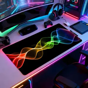 Smoke Waves Rays Light Abstract Mouse Pad Mousepad Large Gaming LockEdge Thickened Computer Keyboard Table Desk Mat