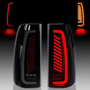 OKSIWA Sequential Full Led tail lights for 2003-2006 Chevy Silverado Starting Animated Tail Light Assembly 1pair Rear lights Smoked Dynamic Turn Signal,Brake Light,Reverse Light